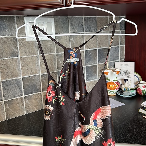 ANGELA MARA floral satin sleeveless dress size extra large - Picture 3 of 11